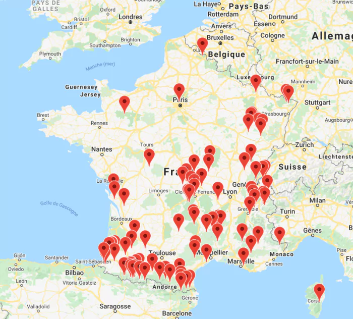 Carte France thermale - Officiel du Thermalisme