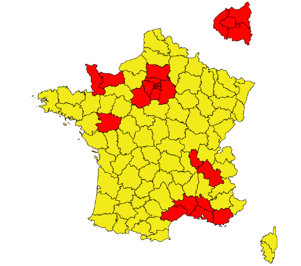 Carte des Pollens France 2022
