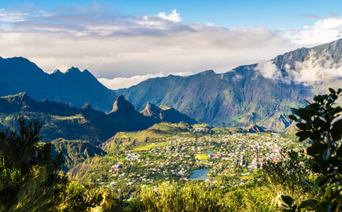 Ville de Cilaos sur l'île de la Réunion