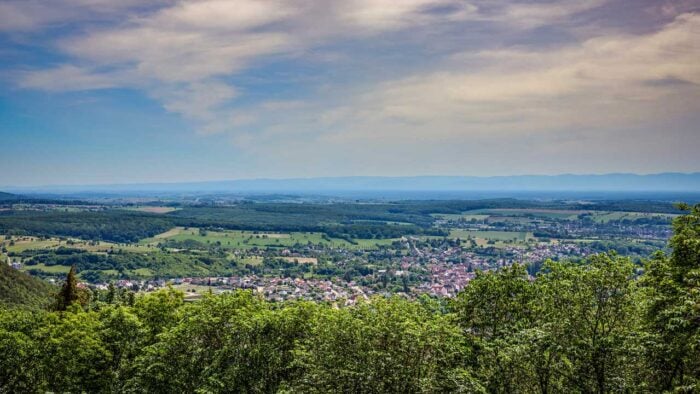 Vue aérienne de la station thermale de Niederbronn-les-Bains