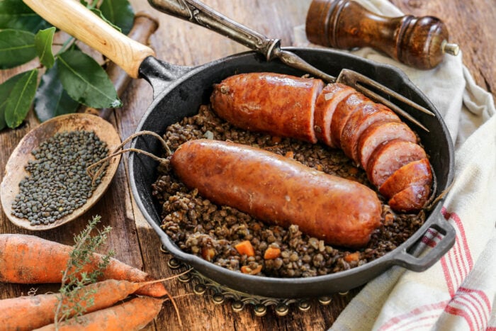 Saucisse de Morteau et lentilles
