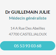 Fiche contact DR GUILLEMAIN Julie