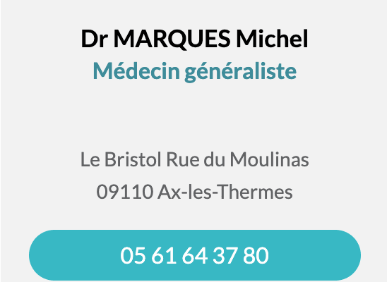 fiche contact Dr Marques Michel Ax-les-Thermes