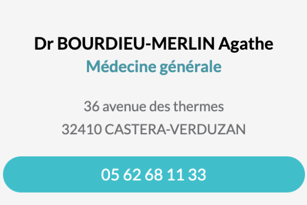 Fiche contact Dr BOURDIEU-MERLIN Agathe