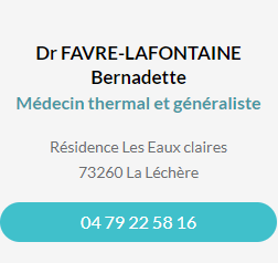 Fiche contact du Dr FAVRE-LAFONTAINE Bernadette