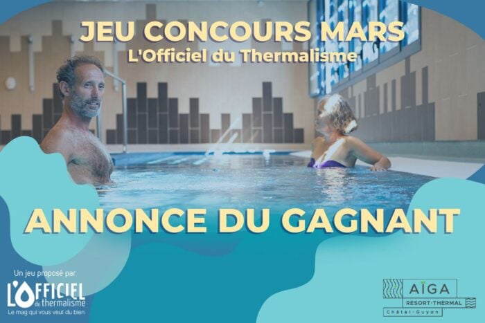Visuel de l'annonce du gagnant du jeu concours mars 2024 escapade chatel guyon