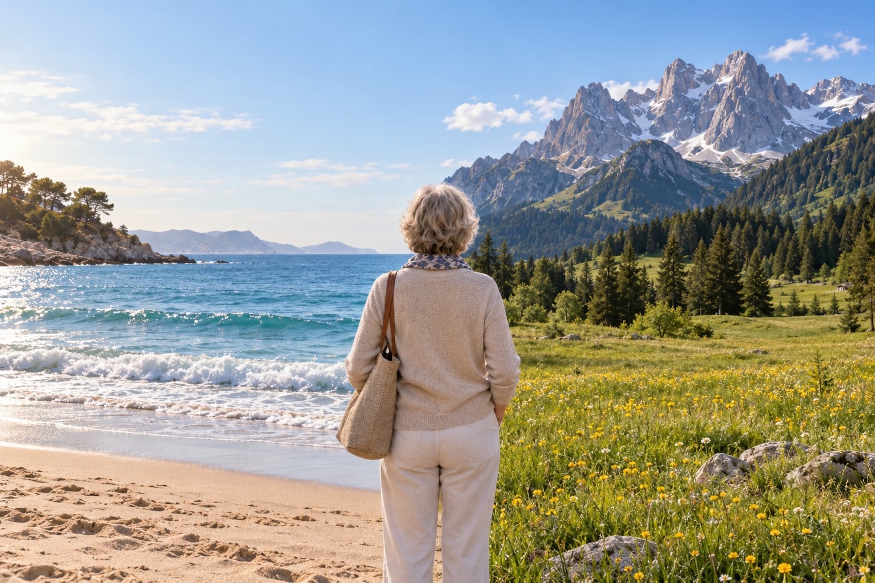 Curiste hésitant entre bord de mer et montagne pour sa cure arthrose